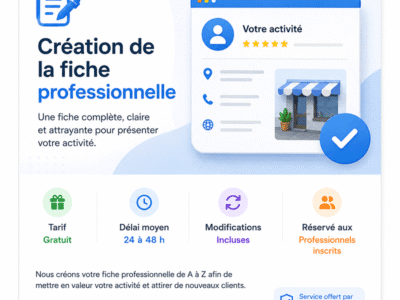 📝 Création de la fiche professionnelle