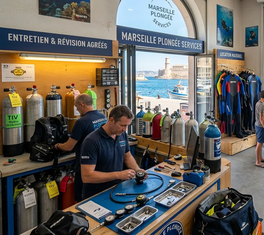 entretien magasin plongee
