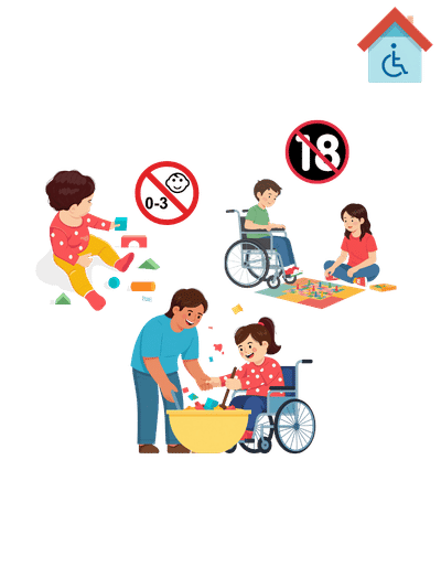 ♿​ Garde d’enfants de moins de 3 ans et de moins de 18 ans handicapés à domicile